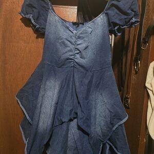 Current Mood Asymmetrical Denim Dress